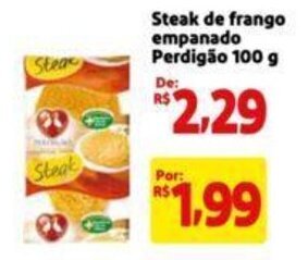Extra Supermercado Steak de frango empanado Perdigão 100 g oferta