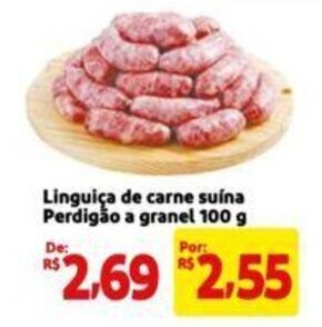 Extra Supermercado Linguiça de carne suína Perdigão a granel 100 g oferta
