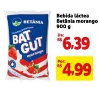 Extra Supermercado Bebida láctea Betânia morango 900 g oferta