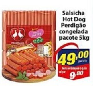 Vencedor Atacadista Salsicha Hot Dog Perdigão congelada pacote 5kg oferta