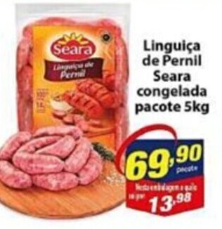 Vencedor Atacadista Linguiça de Pernil Seara congelada pacote 5kg oferta