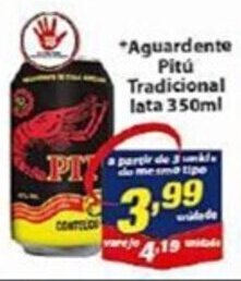 Vencedor Atacadista *Aguardente Pitú Tradicional lata 350ml oferta
