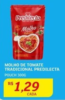 Assaí Atacadista MOLHO DE TOMATE TRADICIONAL PREDILECTA POUCH 300G oferta