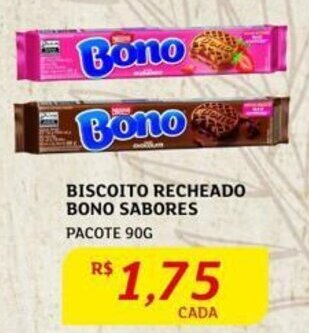 Assaí Atacadista BISCOITO RECHEADO BONO SABORES PACOTE 90G oferta