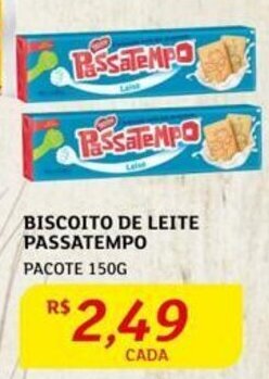 Assaí Atacadista BISCOITO DE LEITE PASSATEMPO PACOTE 150G oferta