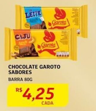 Assaí Atacadista CHOCOLATE GAROTO SABORES BARRA 80G oferta