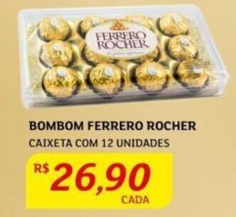 Assaí Atacadista BOMBOM FERRERO ROCHER CAIXETA COM 12 UNIDADES oferta