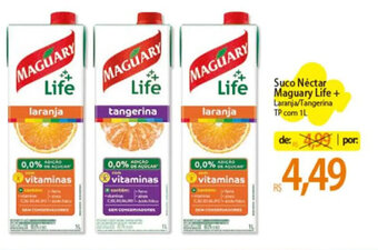 Atacadão Suco Néctar Maguary Life + Laranja/Tangerina TP com 1L oferta