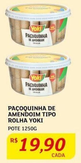 Assaí Atacadista PAÇOQUINHA DE AMENDOIM TIPO ROLHA YOKI POTE 1250G oferta