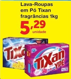 Roldão Lava Roupas em po Tixan Fragracias 1kg oferta