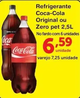 Roldão Refrigerante Coca Cola Original ou Zero pet 2.5L oferta