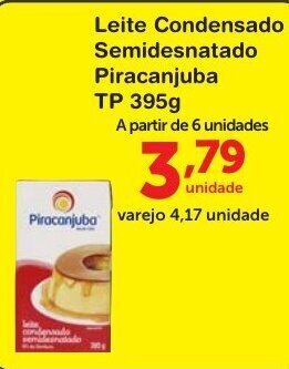 Roldão Leite Condensado Semidesnatado Pirancanjuba TP 395g oferta