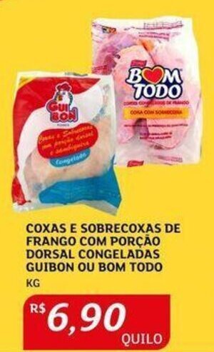 Assaí Atacadista COXAS E SOBRECOXAS DE FRANGO COM PORÇÃO DORSAL CONGELADAS GUIBON OU BOM TODO KG oferta
