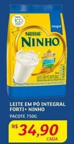 Assaí Atacadista LEITE EM PÓ INTEGRAL FORTI+ NINHO PACOTE 750G oferta