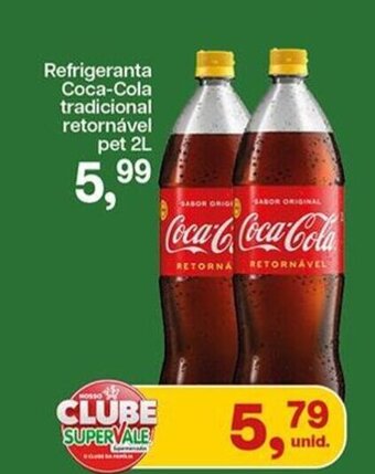 Refrigeranta Coca-Cola tradicional retornável pet 2L