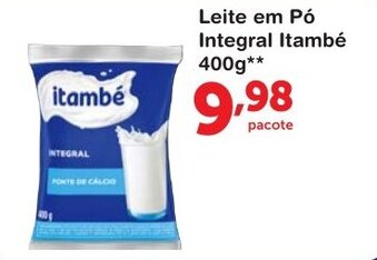 Leite em po Integral Itambe 400g