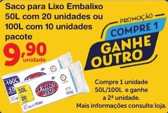 Roldão Saco para Lixo Embalixo oferta