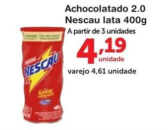 Roldão Achocolatado 2.0 Nescau lata 400g oferta