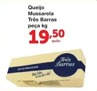 Roldão Queijo Mussarela Tres Barras 1kg oferta