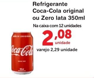 Roldão Refrigerante Coca Cola Original ou Zero lata 350ml oferta
