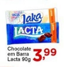 Rossi Supermercado Chocolate em Barra Lacta 90g oferta