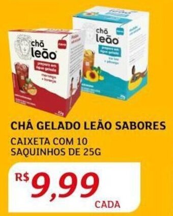 Assaí Atacadista CHÁ GELADO LEÃO SABORES CAIXETA COM 10 SAQUINHOS DE 25G oferta