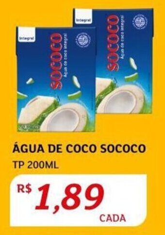 Assaí Atacadista ÁGUA DE COCO SOcoco TP 200ML oferta