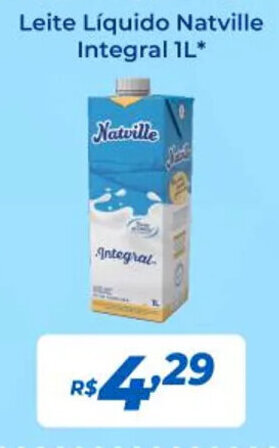 Atakarejo Leite Líquido Natville Integral 1L* oferta