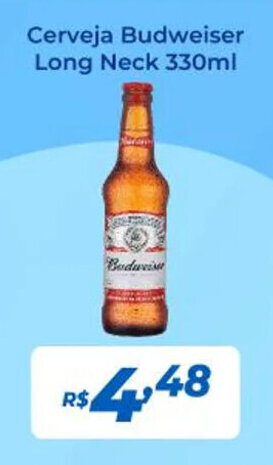 Atakarejo Cerveja Budweiser Long Neck 330ml oferta