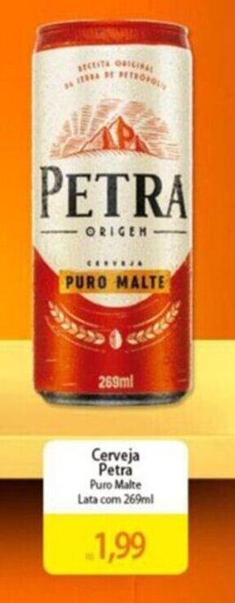 Atacadão Cerveja Petra Puro Malte Lata com 269ml oferta