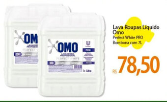 Atacadão Lava Roupas Líquido Omo Perfect White PRO Bombona com 7L oferta