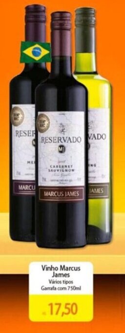 Vinho Marcus James Vários tipos Garrafa com 750ml