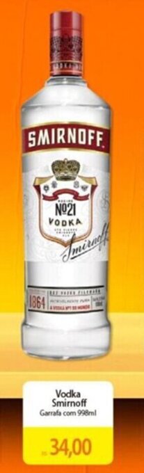 Atacadão Vodka Smirnoff Garrafa com 998ml oferta