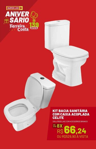 Ferreira Costa KIT BACIA SANITÁRIA COM CAIXA ACOPLADA CELITE oferta