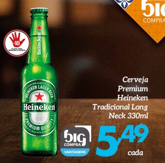 Supermercados Big Compra Cerveja Premium Heineken Tradicional Long Neck 330ml oferta