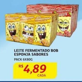 Assaí Atacadista LEITE FERMENTADO BOB ESPONJA SABORES PACK 6X80G oferta