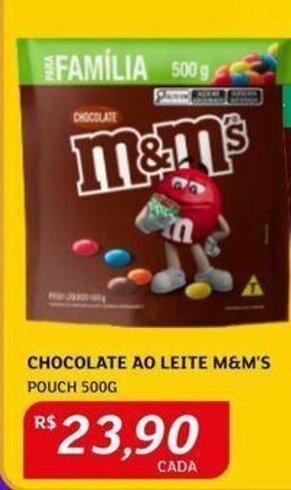 Assaí Atacadista CHOCOLATE AO LEITE M&M'S POUCH 500G oferta