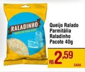 Queijo Ralado Parmitália Raladinho Pacote 40g