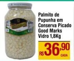 Max Atacadista Palmito de Pupunha em Conserva Picado Good Marks Vidro 1,8kg oferta