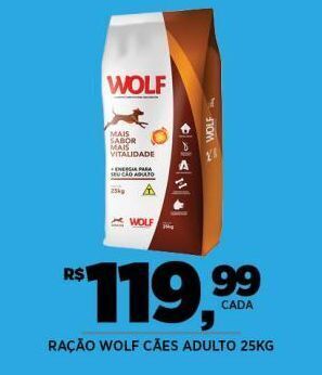 DB Supermercados Ração wolf cães adulto 25kg oferta