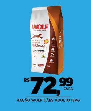 DB Supermercados Ração wolf cães adulto 15kg oferta
