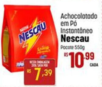 Muffato Achocolatado em Pó Instantâneo Nescau pacote 550g oferta