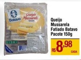 Max Atacadista Queijo Mussarela Fatiado Batavo Pacote 150g oferta