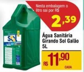 Max Atacadista Água Sanitária Girando Sol Galão 5L oferta