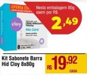 Max Atacadista Kit Sabonete Barra Hid Cloy 8x80g oferta