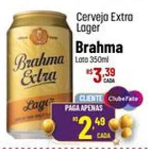 Muffato Cerveja Extra Lager Brahma Lata 350ml oferta