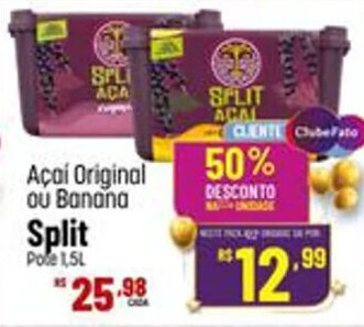 Muffato Açaí Original ou Banana Split pote 1.5L oferta