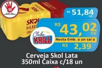 Rede Krill Cerveja Skol Lata 350ml Caixa c/18 un oferta