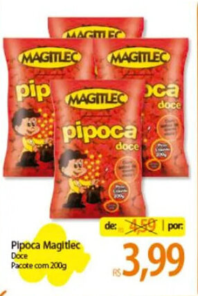 Atacadão Pipoca Magitlec Doce Pacote com 200g oferta