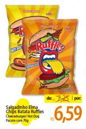 Atacadão Salgadinho Elma Chips Batata Ruffles Pacote com 70g oferta